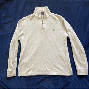 Ralph Lauren Polo 1/4 Zip Sweater Mens Small Ivory / Cream. Great Condition!